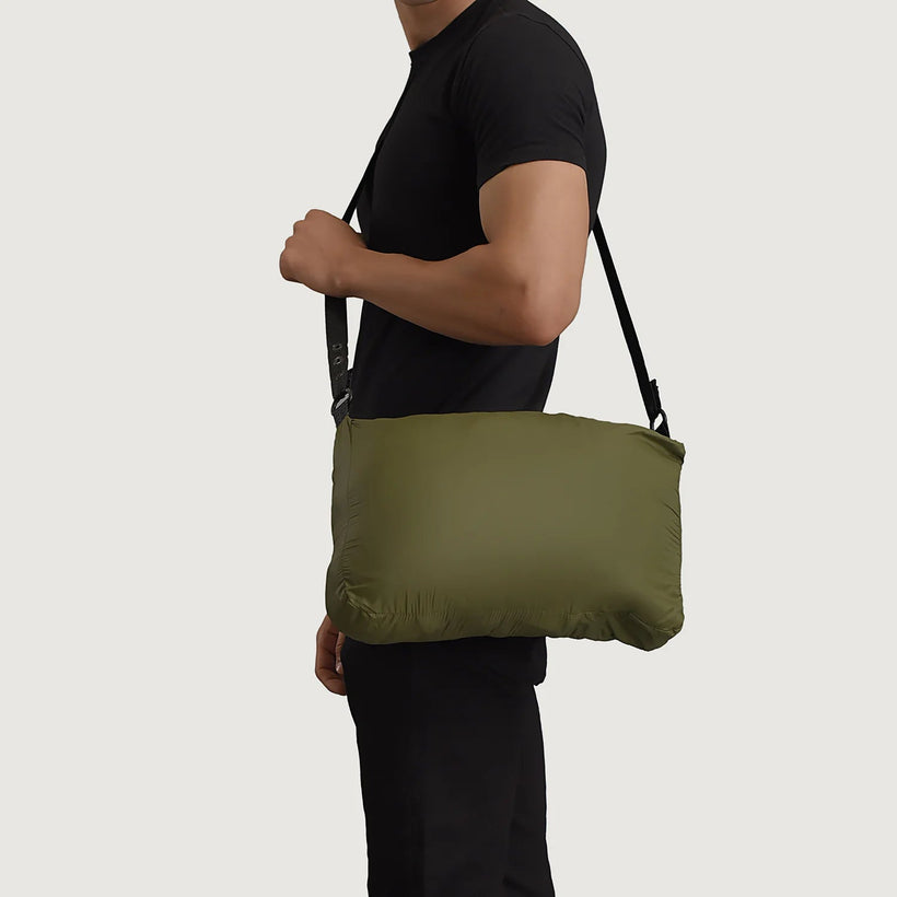 Erico Verde Hooded Puffer Giacca in Pelle da Uomo