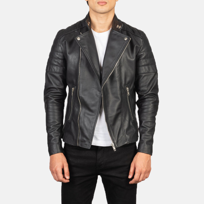 Faisor Moka Giacca Biker in Pelle da Uomo