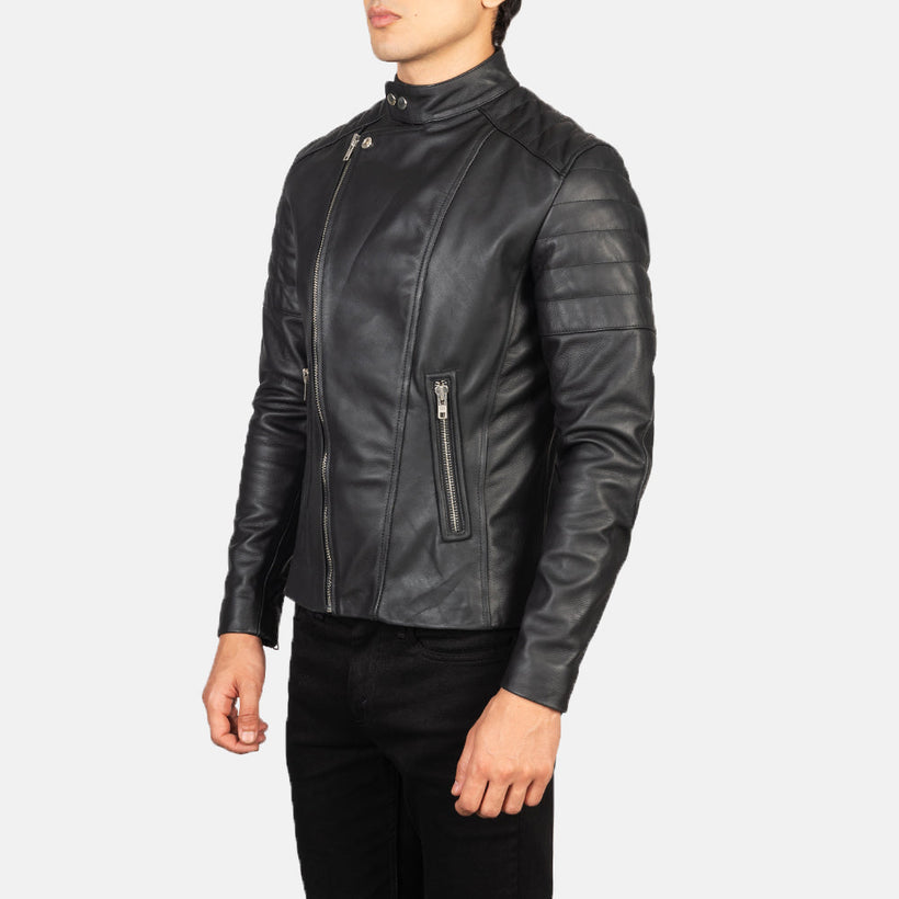 Faisor Moka Giacca Biker in Pelle da Uomo