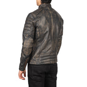 Faisor Mocha Giacca Biker in Pelle da Uomo – Vista prodotto alternativa 5