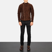 Faisor Mocha Giacca Biker in Pelle da Uomo – Vista prodotto alternativa 3