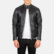 Men's Fernando Quilted Brown Suede Biker Jacket in Brown Goatskin Suede - Vista frontale e linea su misura | Acquista online