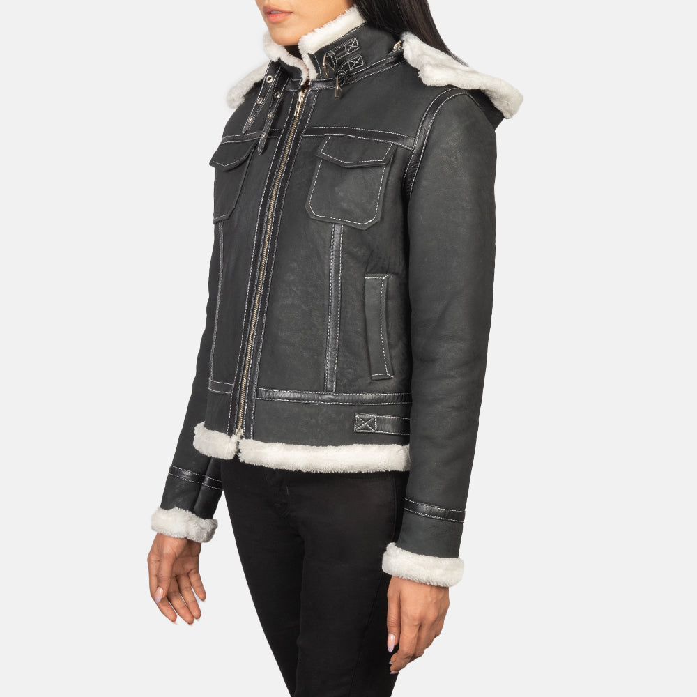 Fiona Hooded Giacca in Shearling da Donna – Vista prodotto alternativa 2