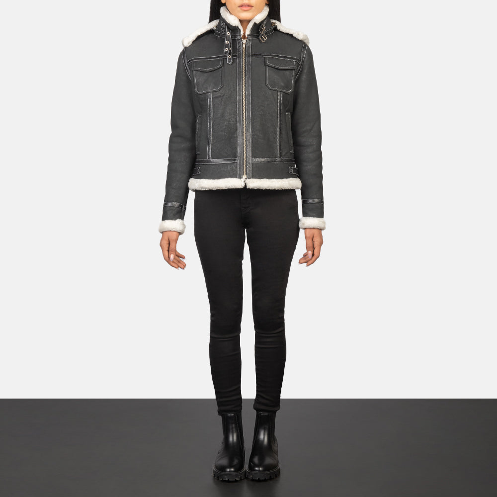 Fiona Hooded Giacca in Shearling da Donna – Vista prodotto alternativa 3