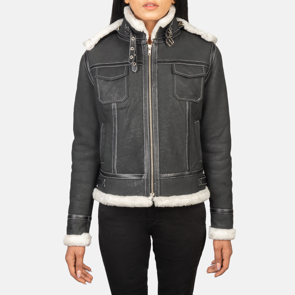 Fiona Hooded Giacca in Shearling da Donna – Vista prodotto alternativa 4