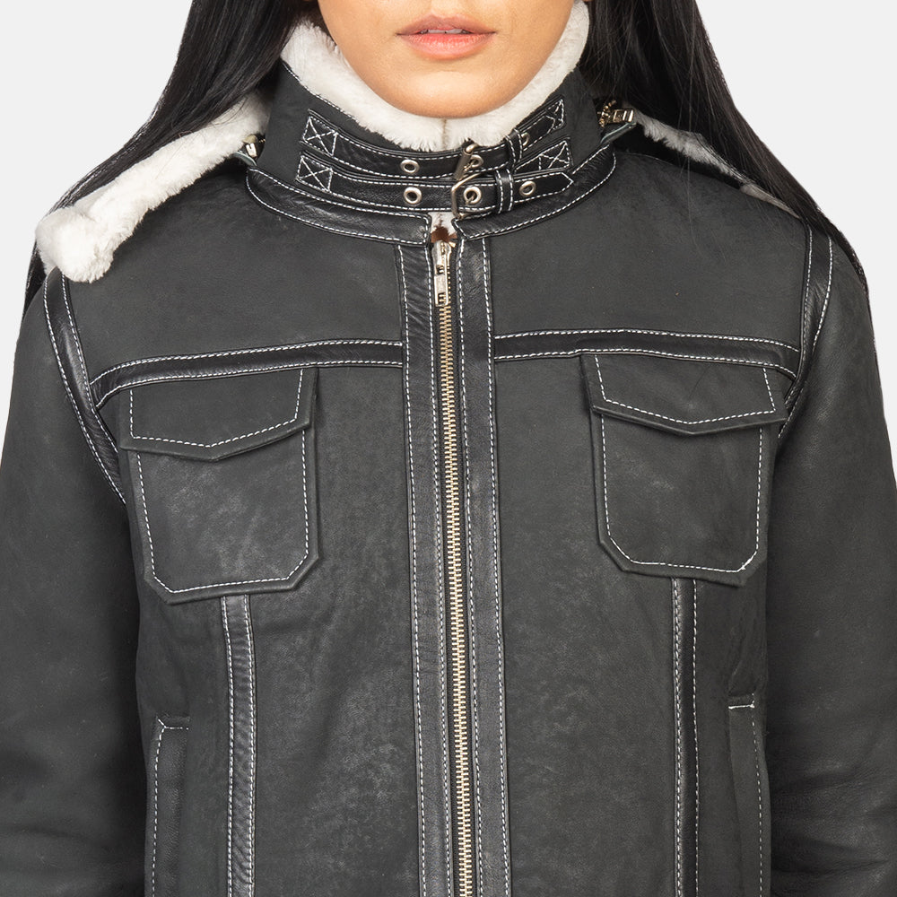 Fiona Hooded Giacca in Shearling da Donna – Vista prodotto alternativa 6