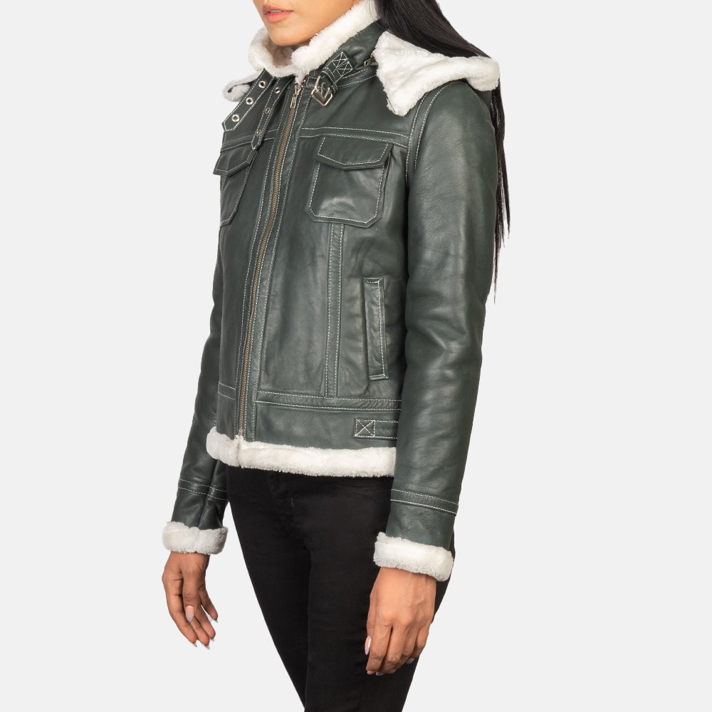 Fiona Hooded Giacca in Shearling da Donna – Vista prodotto alternativa 3