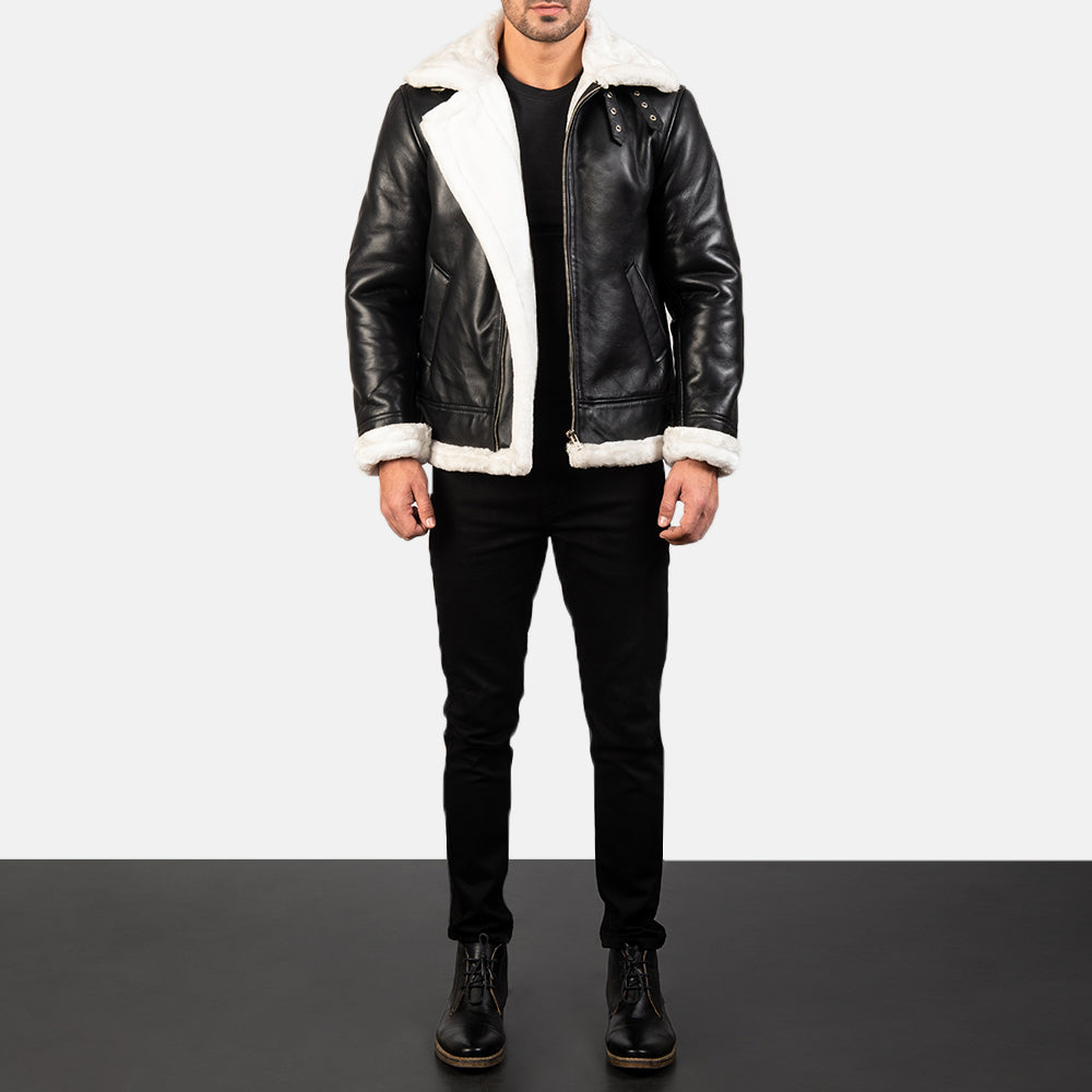 
Francis B-3 Nero Bomber in Pelle da Uomo – alternate product view 3