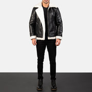 
Francis B-3 Nero Bomber in Pelle da Uomo – alternate product view 3