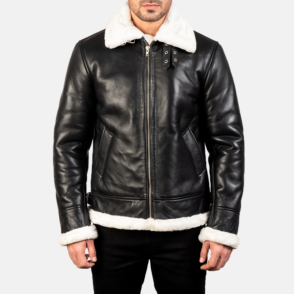 
Francis B-3 Nero Bomber in Pelle da Uomo – alternate product view 4