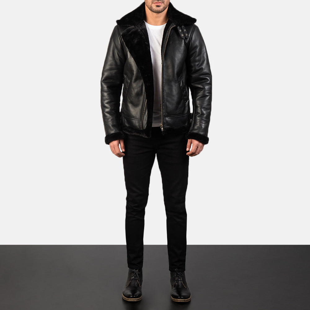 
Francis B-3 Nero Bomber in Pelle da Uomo – alternate product view 3