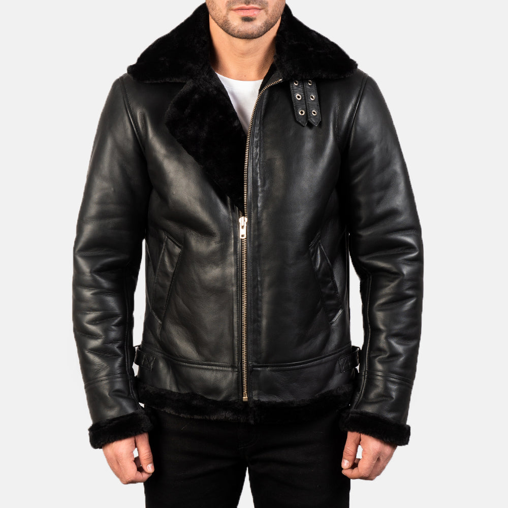 
Francis B-3 Nero Bomber in Pelle da Uomo – alternate product view 4