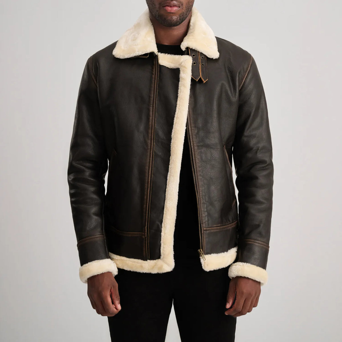 
Francis B-3 Nero Bomber in Pelle da Uomo – alternate product view 1