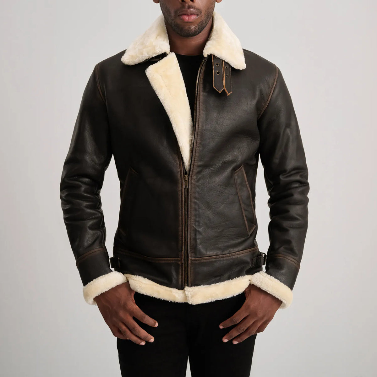 
Francis B-3 Nero Bomber in Pelle da Uomo – alternate product view 4