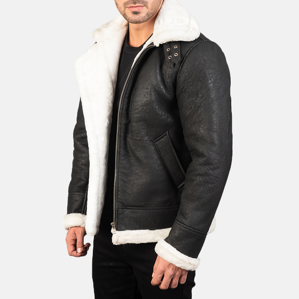
Francis B-3 Nero Bomber in Pelle da Uomo – alternate product view 2