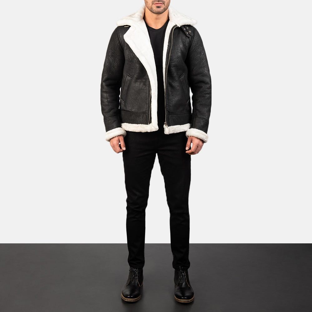 
Francis B-3 Nero Bomber in Pelle da Uomo – alternate product view 3