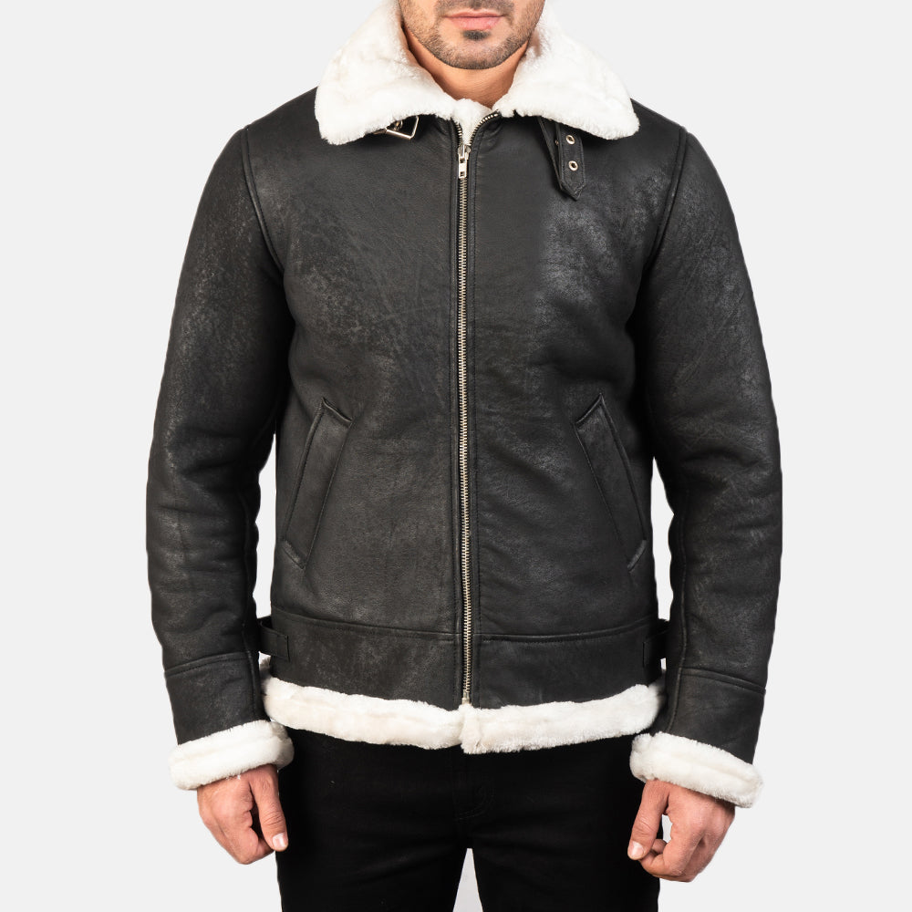 
Francis B-3 Nero Bomber in Pelle da Uomo – alternate product view 4