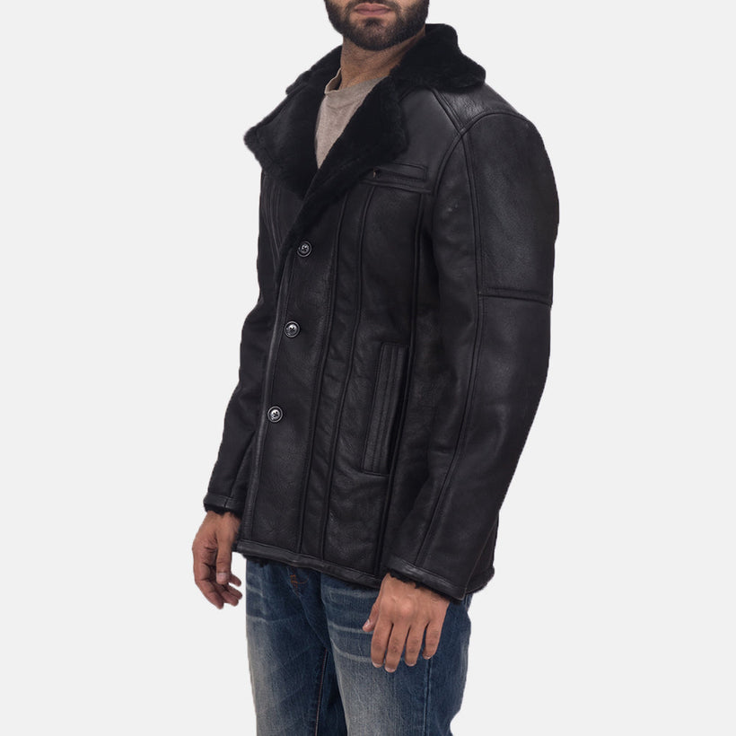 Furcliff Double Face Shearling Cappotto in Pelle da Uomo