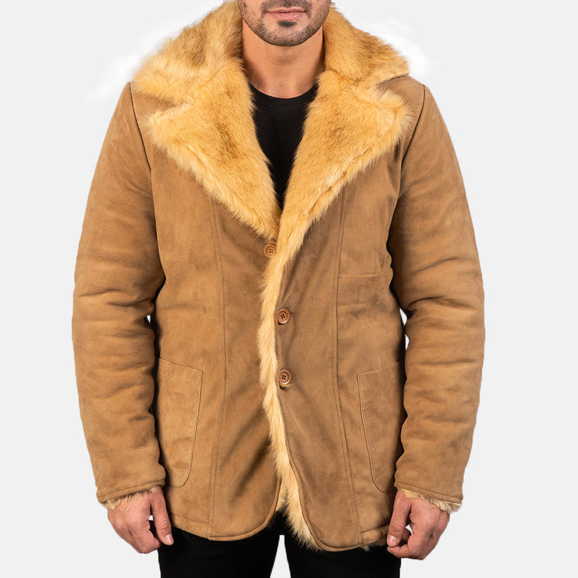 Furlong Cappotto in Pelle Beige Cappotto in Pelle da Uomo