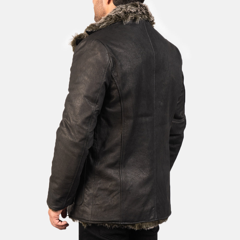 Furlong Cappotto in Pelle Beige Cappotto in Pelle da Uomo – Vista prodotto alternativa 5