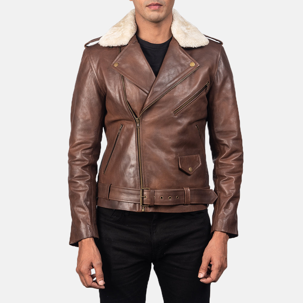Furton Giacca Biker in Pelle da Uomo – Vista prodotto alternativa 3