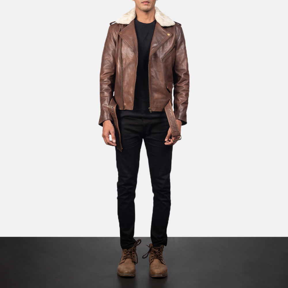 Furton Giacca Biker in Pelle da Uomo – Vista prodotto alternativa 4
