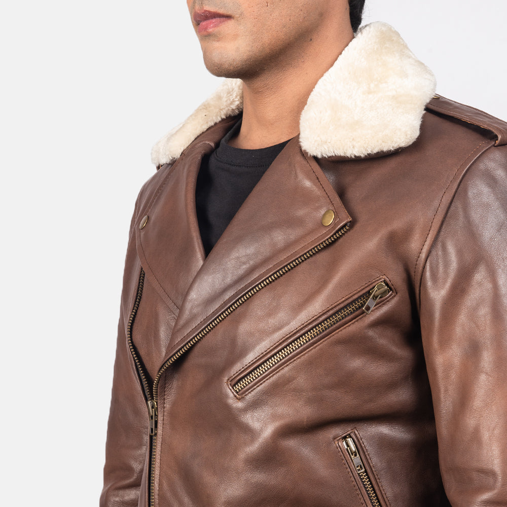 Furton Giacca Biker in Pelle da Uomo – Vista prodotto alternativa 6