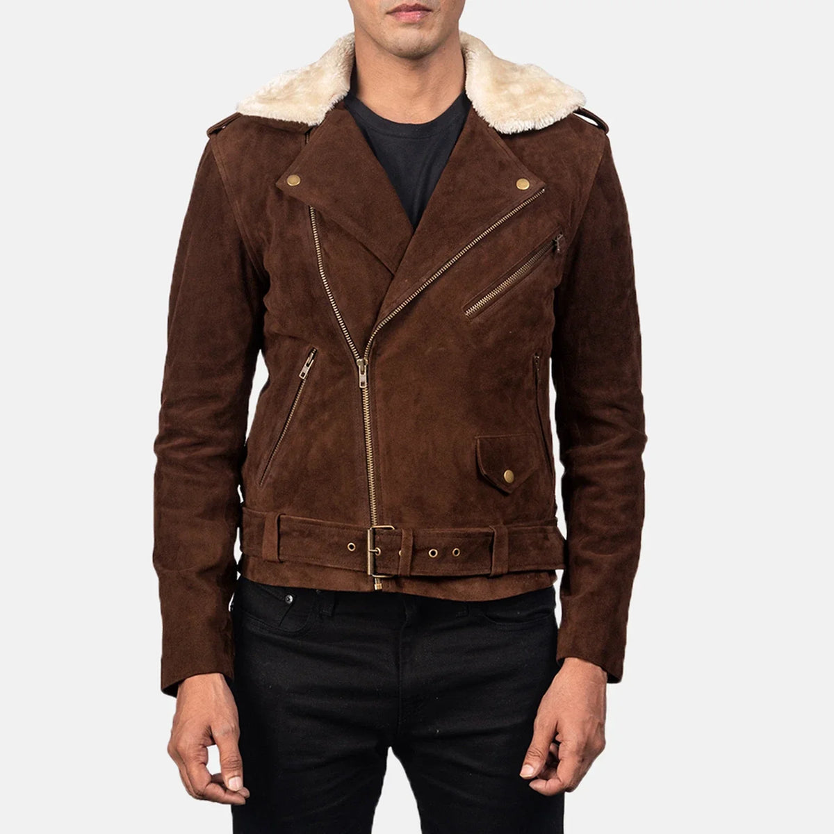 Furton Giacca Biker in Pelle da Uomo – Vista prodotto alternativa 4