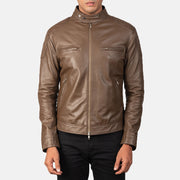 
Dettaglio ravvicinato of Band with snap buttons & Zipper Hardware on Gatsby Moka Giacca Biker in Pelle da Uomo