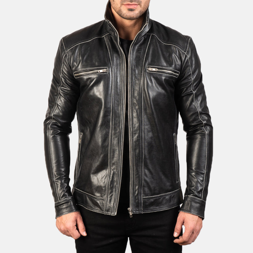 Hudson Giacca Biker in Pelle da Uomo