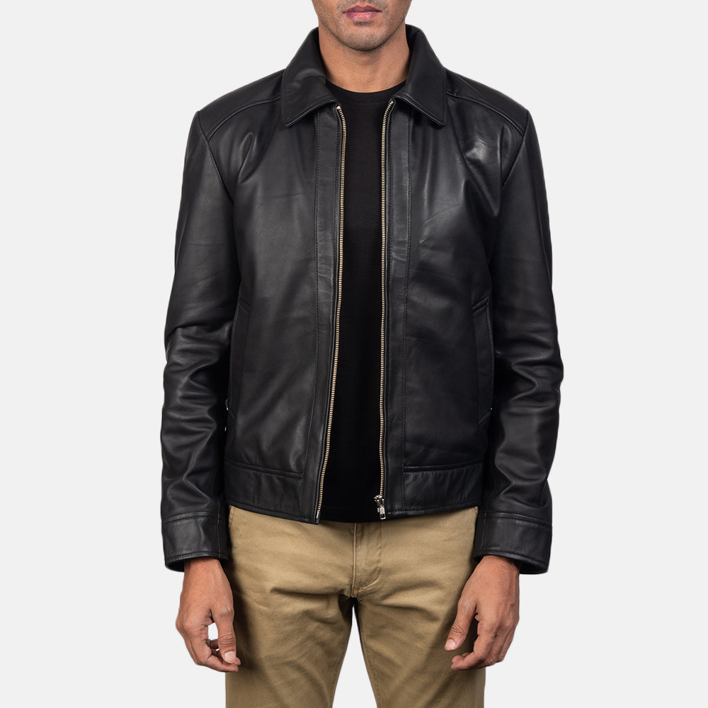 Men's Inferno Marrone Giacca in Pelle da Uomo in Distressed Brown Sheep Skin Burnishing - Vista frontale e linea su misura | Acquista online