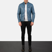 Ionic Giacca Biker in Pelle da Uomo – Vista prodotto alternativa 3