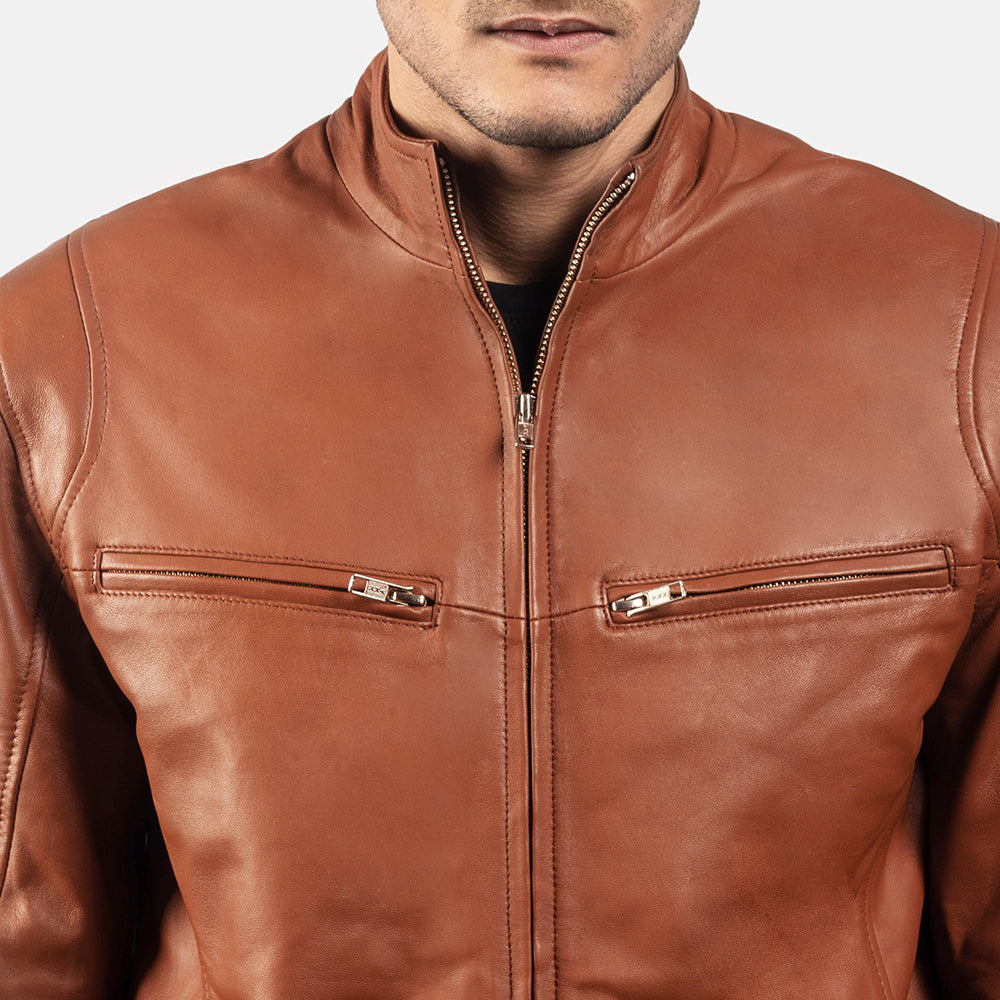 Ionic Giacca Biker in Pelle da Uomo – Vista prodotto alternativa 6