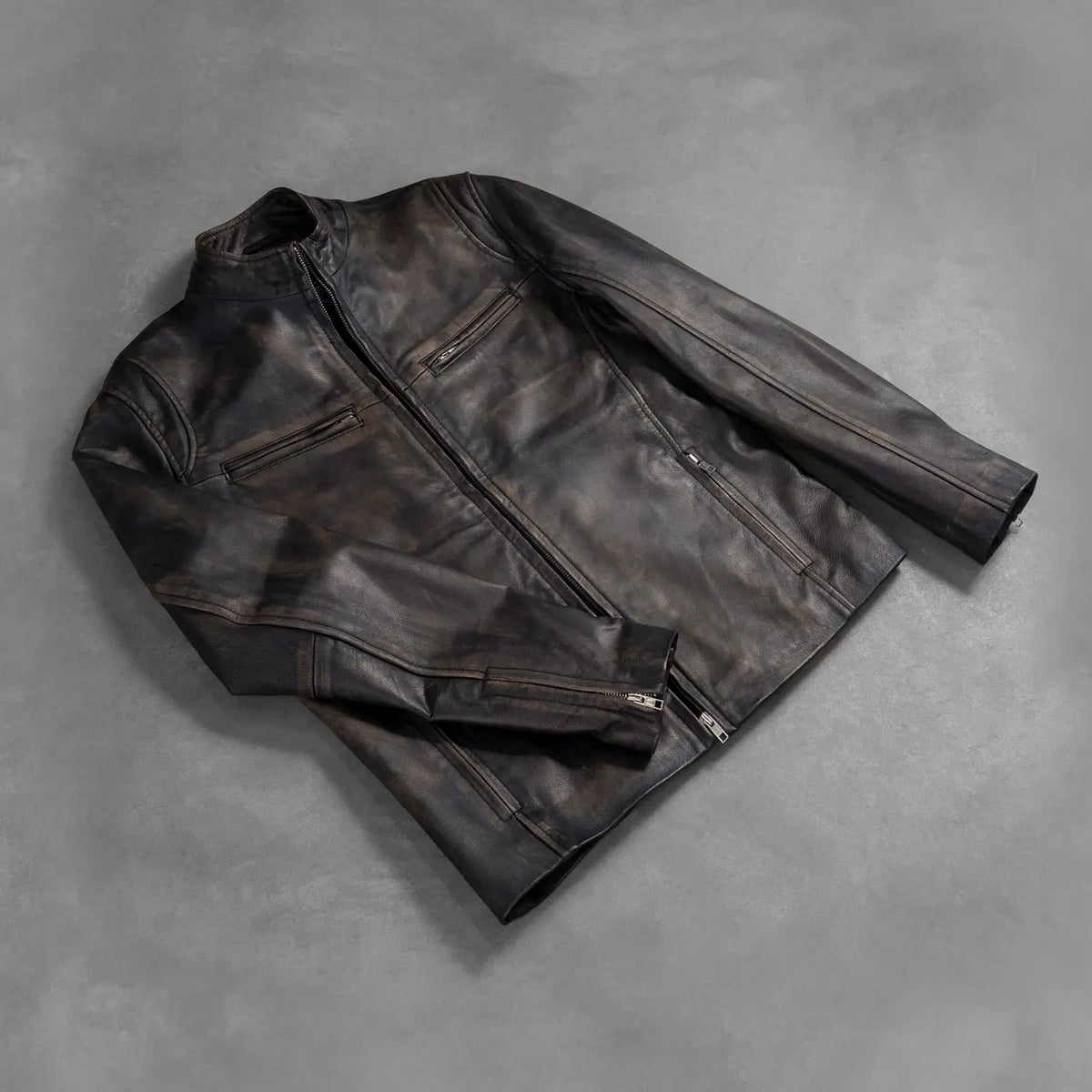 Ionic Giacca Biker in Pelle da Uomo – Vista prodotto alternativa 7