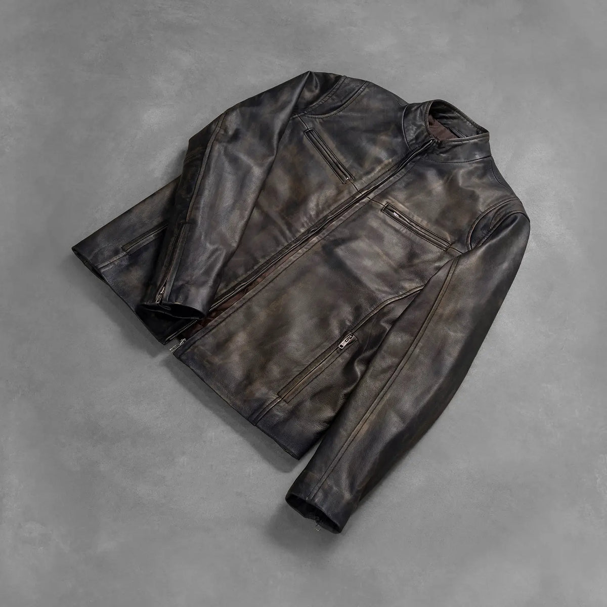 Ionic Giacca Biker in Pelle da Uomo – Vista prodotto alternativa 8