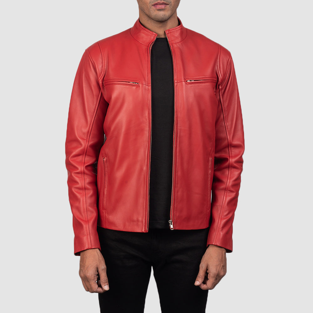 Ionic Giacca Biker in Pelle da Uomo – Vista prodotto alternativa 1
