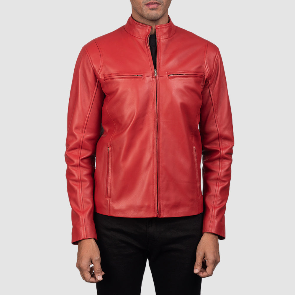 Ionic Giacca Biker in Pelle da Uomo – Vista prodotto alternativa 3
