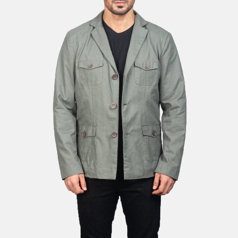 Kajetan Grigio Safari Giacca in Pelle da Uomo