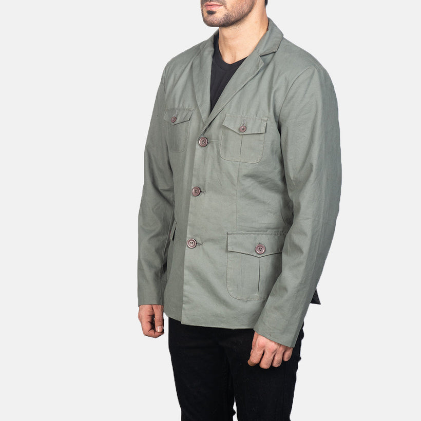 Kajetan Grigio Safari Giacca in Pelle da Uomo