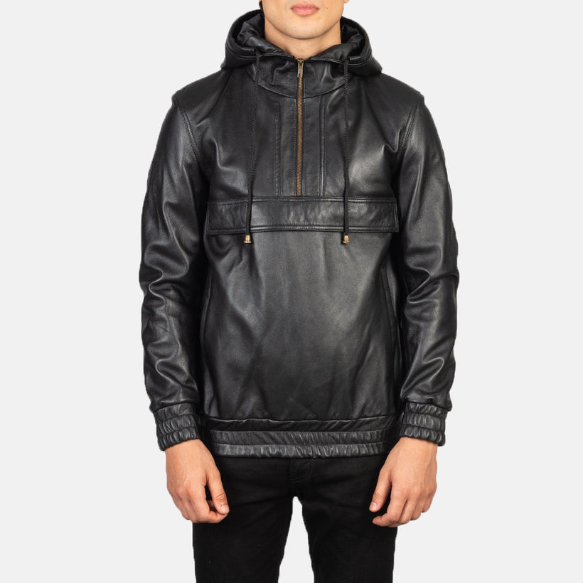 Kenton Hooded Giacca in Pelle da Uomo