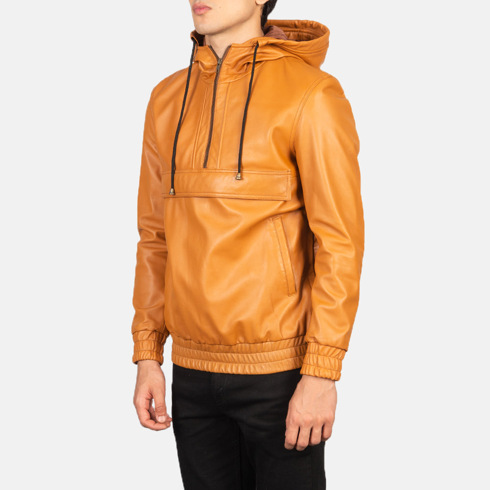 Kenton Hooded Giacca in Pelle da Uomo – Vista prodotto alternativa 2