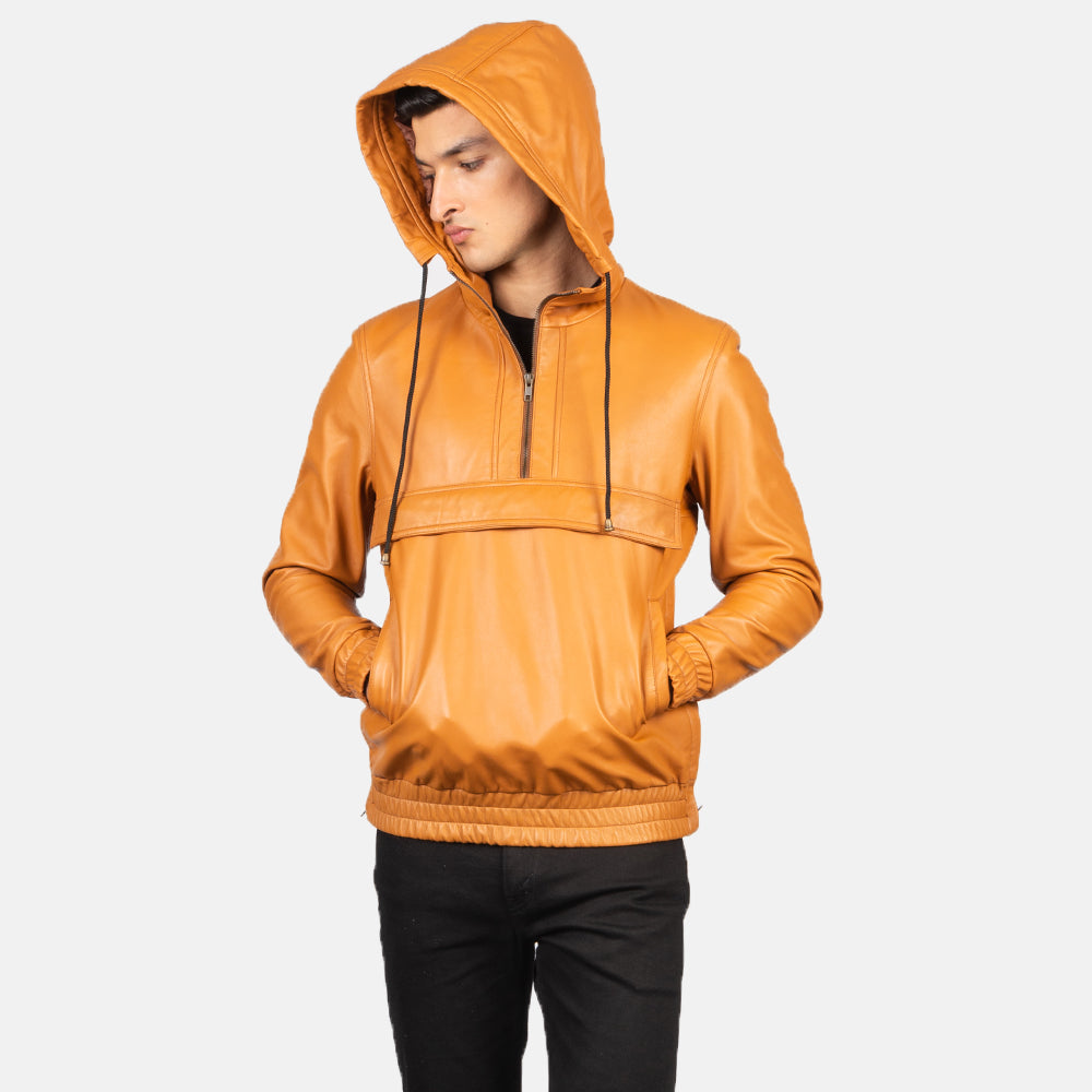 Kenton Hooded Giacca in Pelle da Uomo – Vista prodotto alternativa 4