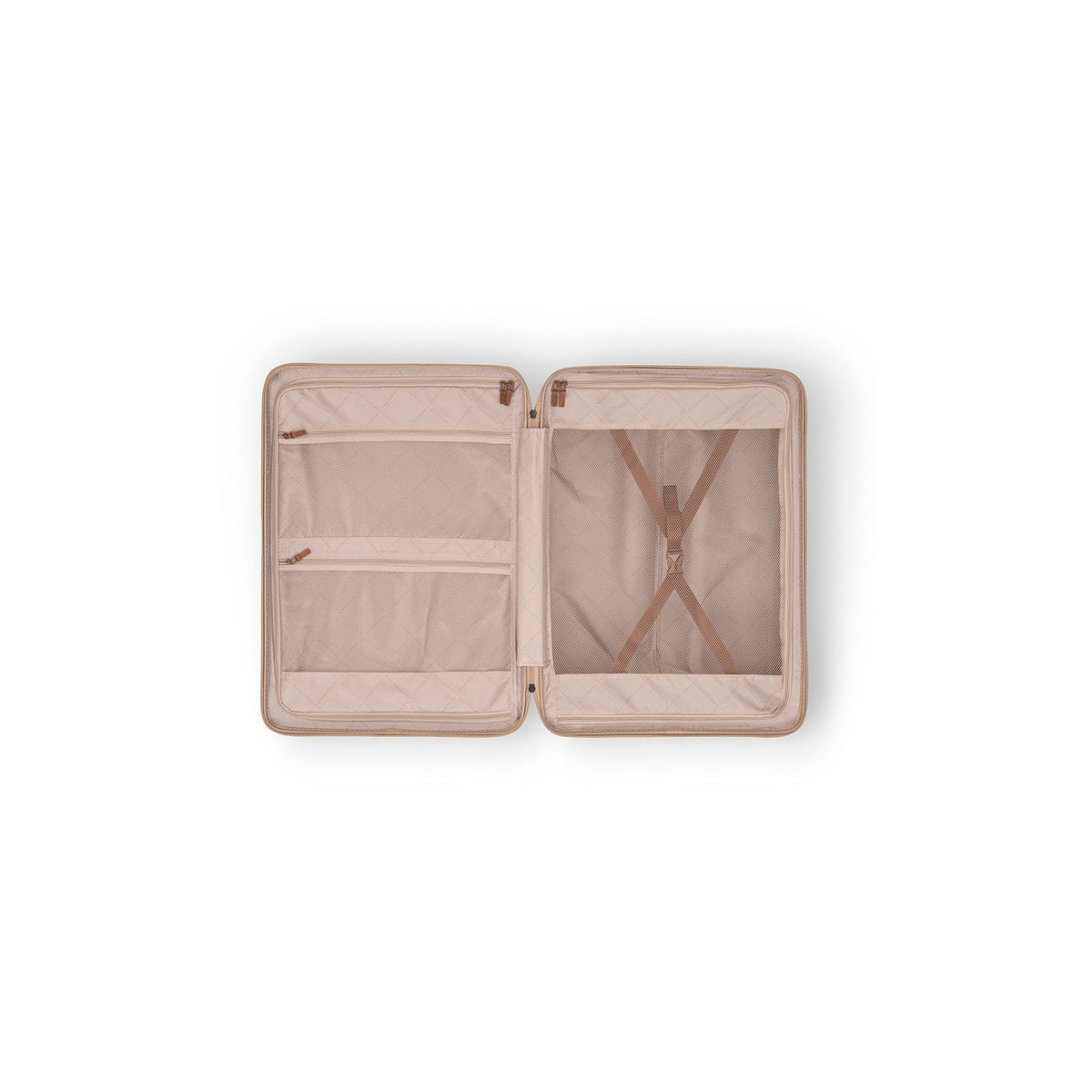 Dettaglio ravvicinato of Classic Collar &amp; Heavy-Duty Zipper Hardware on Large Suitcase Zuna da Donna