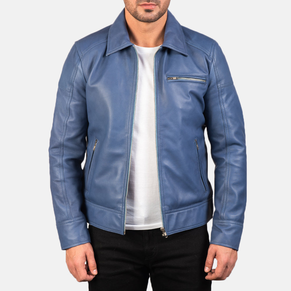 
Lavendard Brown Leather Biker Jacket in Brown Cowhide Leather - Vista frontale e silhouette sartoriale | Acquista online
