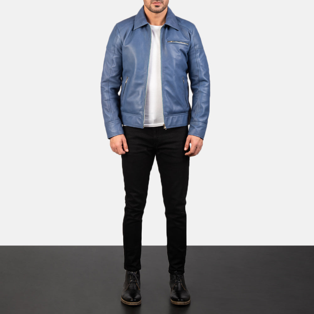 
Dettaglio ravvicinato of Shirt & Zipper with button flap at the bottom Hardware on Lavendard Brown Leather Biker Jacket