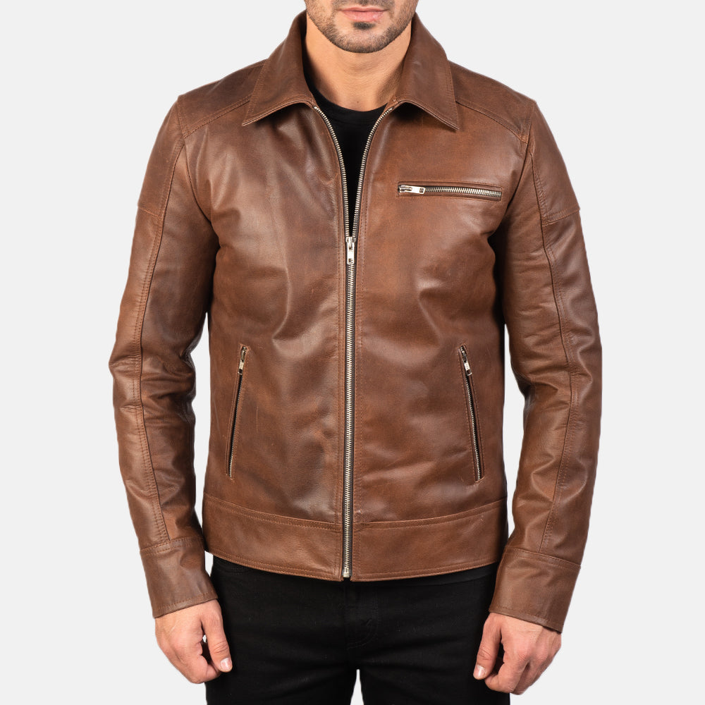 
Lavendard Giacca Biker in Pelle da Uomo – alternate product view 3
