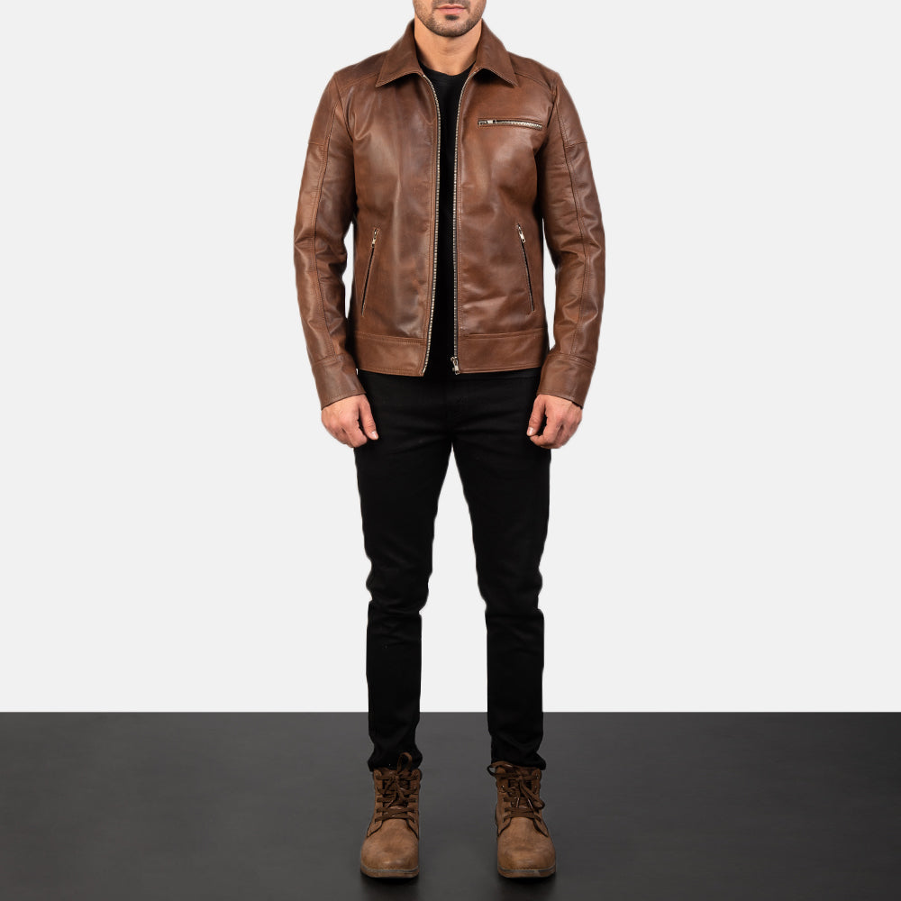 
Lavendard Giacca Biker in Pelle da Uomo – alternate product view 4