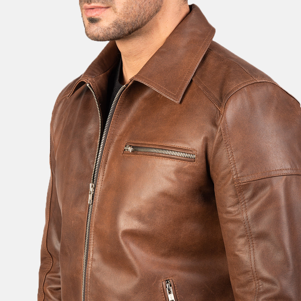 
Lavendard Giacca Biker in Pelle da Uomo – alternate product view 5