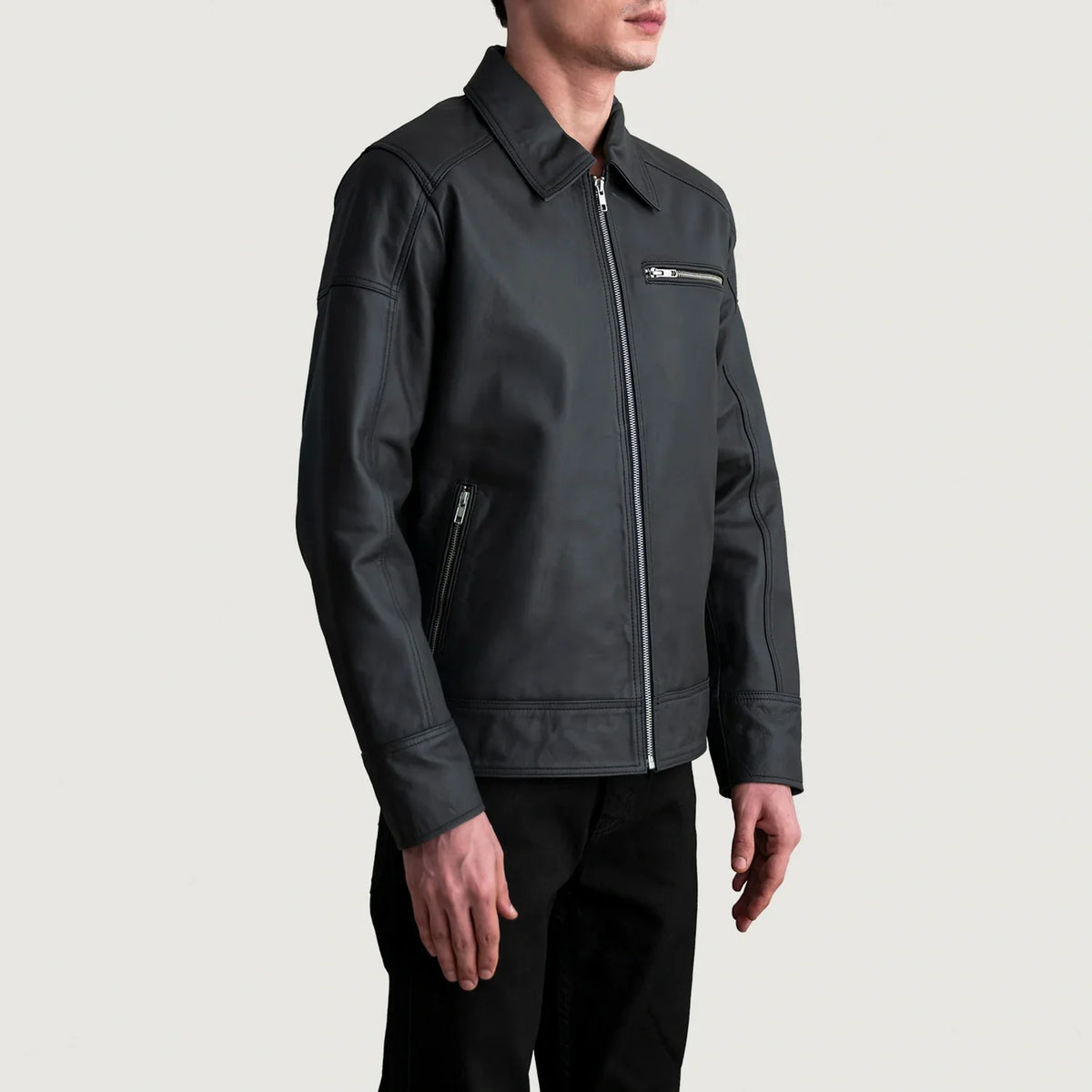 
Lavendard Giacca Biker in Pelle da Uomo – alternate product view 2
