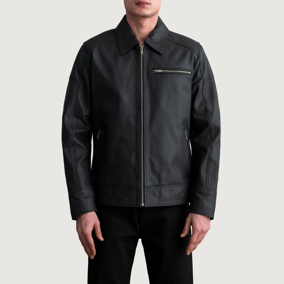 
Lavendard Giacca Biker in Pelle da Uomo – alternate product view 3